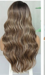 Hot Diva balayage heat-resistant high-quality fibre Synthetic 22" wig | L part lace front wig