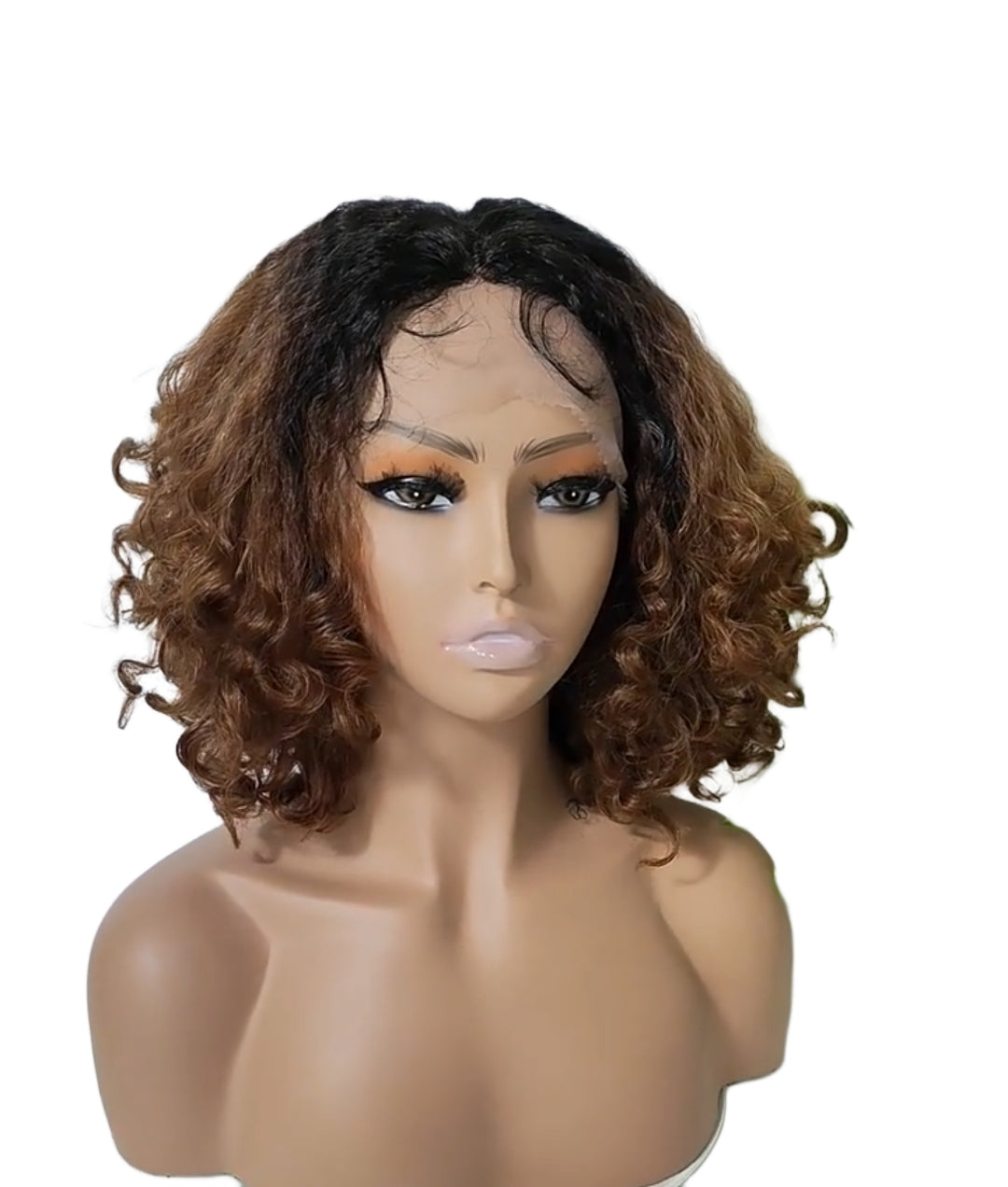 Jenny Hot curls heat resistant high quality fibre synthetic wig | Middle part front wig